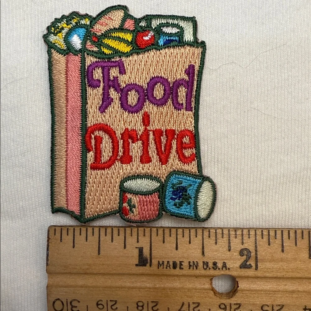 Girl Scouts Food Drive Embroidered Fun Award Patch. Iron On.   New Unused